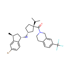 CC(C)[C@]1(C(=O)N2CCc3ccc(C(F)(F)F)cc3C2)CC[C@@H](N[C@H]2C[C@H](C)c3cc(Br)ccc32)C1 ZINC000299867294