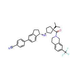 CC(C)[C@]1(C(=O)N2CCc3ccc(C(F)(F)F)cc3C2)CC[C@@H](N[C@H]2CCc3cc(-c4ccc(C#N)cc4)ccc32)C1 ZINC000299864488