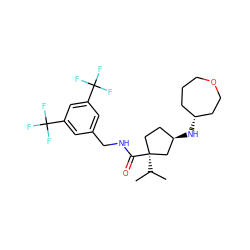 CC(C)[C@]1(C(=O)NCc2cc(C(F)(F)F)cc(C(F)(F)F)c2)CC[C@@H](N[C@@H]2CCCOCC2)C1 ZINC000040430592