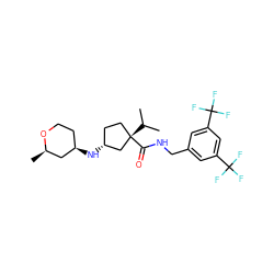 CC(C)[C@]1(C(=O)NCc2cc(C(F)(F)F)cc(C(F)(F)F)c2)CC[C@@H](N[C@@H]2CCO[C@H](C)C2)C1 ZINC000038516128