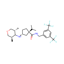 CC(C)[C@]1(C(=O)NCc2cc(C(F)(F)F)cc(C(F)(F)F)c2)CC[C@@H](NC2[C@@H](C)COC[C@@H]2C)C1 ZINC000040957620