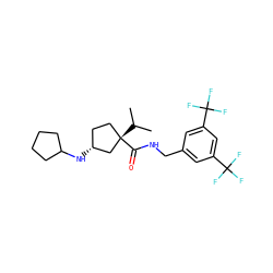 CC(C)[C@]1(C(=O)NCc2cc(C(F)(F)F)cc(C(F)(F)F)c2)CC[C@@H](NC2CCCC2)C1 ZINC000040956012