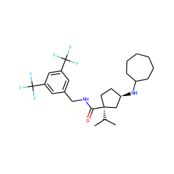 CC(C)[C@]1(C(=O)NCc2cc(C(F)(F)F)cc(C(F)(F)F)c2)CC[C@@H](NC2CCCCCC2)C1 ZINC000040956095