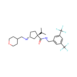 CC(C)[C@]1(C(=O)NCc2cc(C(F)(F)F)cc(C(F)(F)F)c2)CC[C@@H](NCC2CCOCC2)C1 ZINC000040956009