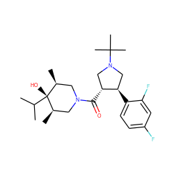 CC(C)[C@]1(O)[C@@H](C)CN(C(=O)[C@@H]2CN(C(C)(C)C)C[C@H]2c2ccc(F)cc2F)C[C@H]1C ZINC000101338071