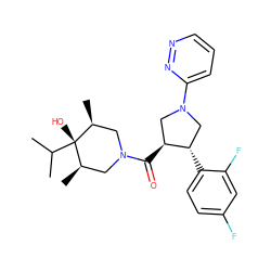 CC(C)[C@]1(O)[C@@H](C)CN(C(=O)[C@H]2CN(c3cccnn3)C[C@@H]2c2ccc(F)cc2F)C[C@H]1C ZINC000101338115