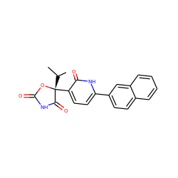 CC(C)[C@]1(c2ccc(-c3ccc4ccccc4c3)[nH]c2=O)OC(=O)NC1=O ZINC000071341265