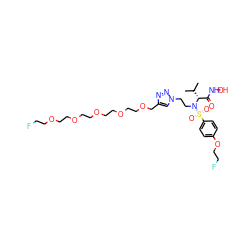 CC(C)[C@H](C(=O)NO)N(CCn1cc(COCCOCCOCCOCCOCCF)nn1)S(=O)(=O)c1ccc(OCCF)cc1 ZINC000096934270