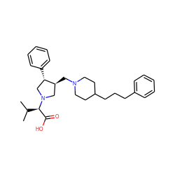 CC(C)[C@H](C(=O)O)N1C[C@H](CN2CCC(CCCc3ccccc3)CC2)[C@@H](c2ccccc2)C1 ZINC000013819431