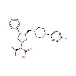 CC(C)[C@H](C(=O)O)N1C[C@H](CN2CCC(c3ccc(F)cc3)CC2)[C@@H](c2ccccc2)C1 ZINC000013819433