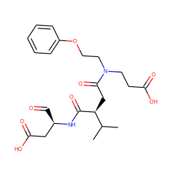 CC(C)[C@H](CC(=O)N(CCOc1ccccc1)CCC(=O)O)C(=O)N[C@H](C=O)CC(=O)O ZINC000058575783