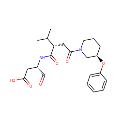 CC(C)[C@H](CC(=O)N1CCC[C@@H](Oc2ccccc2)C1)C(=O)N[C@H](C=O)CC(=O)O ZINC000058582897