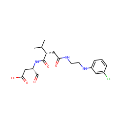 CC(C)[C@H](CC(=O)NCCNc1cccc(Cl)c1)C(=O)N[C@H](C=O)CC(=O)O ZINC000058583258