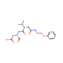 CC(C)[C@H](CC(=O)NCCOc1ccccc1)C(=O)N[C@H](C=O)CC(=O)O ZINC000058582022