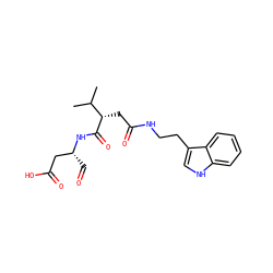 CC(C)[C@H](CC(=O)NCCc1c[nH]c2ccccc12)C(=O)N[C@H](C=O)CC(=O)O ZINC000058590620