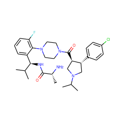 CC(C)[C@H](NC(=O)[C@@H](C)N)c1cccc(F)c1N1CCN(C(=O)[C@@H]2CN(C(C)C)C[C@H]2c2ccc(Cl)cc2)CC1 ZINC000028960095