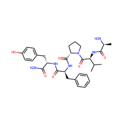 CC(C)[C@H](NC(=O)[C@H](C)N)C(=O)N1CCC[C@H]1C(=O)N[C@@H](Cc1ccccc1)C(=O)N[C@@H](Cc1ccc(O)cc1)C(N)=O ZINC000096282615