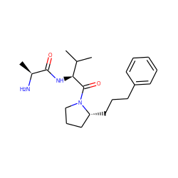 CC(C)[C@H](NC(=O)[C@H](C)N)C(=O)N1CCC[C@H]1CCCc1ccccc1 ZINC000014951852