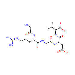 CC(C)[C@H](NC(=O)[C@H](CC(=O)O)NC(=O)CNC(=O)[C@H](CCCN=C(N)N)NC(=O)CN)C(=O)O ZINC000013455567