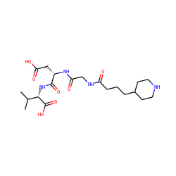 CC(C)[C@H](NC(=O)[C@H](CC(=O)O)NC(=O)CNC(=O)CCCC1CCNCC1)C(=O)O ZINC000013780066