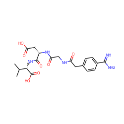 CC(C)[C@H](NC(=O)[C@H](CC(=O)O)NC(=O)CNC(=O)Cc1ccc(C(=N)N)cc1)C(=O)O ZINC000013730631