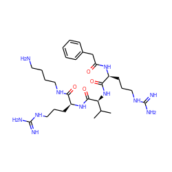 CC(C)[C@H](NC(=O)[C@H](CCCNC(=N)N)NC(=O)Cc1ccccc1)C(=O)N[C@@H](CCCNC(=N)N)C(=O)NCCCCN ZINC000049679941