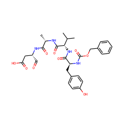 CC(C)[C@H](NC(=O)[C@H](Cc1ccc(O)cc1)NC(=O)OCc1ccccc1)C(=O)N[C@@H](C)C(=O)N[C@H](C=O)CC(=O)O ZINC000028569268