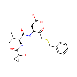 CC(C)[C@H](NC(=O)C1(O)CC1)C(=O)N[C@@H](CC(=O)O)C(=O)CSCc1ccccc1 ZINC000014947291