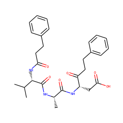 CC(C)[C@H](NC(=O)CCc1ccccc1)C(=O)N[C@@H](C)C(=O)N[C@@H](CC(=O)O)C(=O)CCc1ccccc1 ZINC000026644159