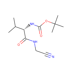 CC(C)[C@H](NC(=O)OC(C)(C)C)C(=O)NCC#N ZINC000013676539