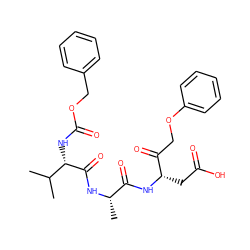 CC(C)[C@H](NC(=O)OCc1ccccc1)C(=O)N[C@@H](C)C(=O)N[C@@H](CC(=O)O)C(=O)COc1ccccc1 ZINC000029213533