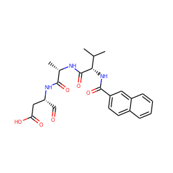 CC(C)[C@H](NC(=O)c1ccc2ccccc2c1)C(=O)N[C@@H](C)C(=O)N[C@H](C=O)CC(=O)O ZINC000045339117