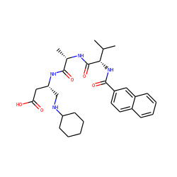 CC(C)[C@H](NC(=O)c1ccc2ccccc2c1)C(=O)N[C@@H](C)C(=O)N[C@H](CNC1CCCCC1)CC(=O)O ZINC000049746367