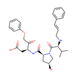 CC(C)[C@H](NC/C=C/c1ccccc1)C(=O)N1C[C@@H](O)C[C@H]1C(=O)N[C@@H](CC(=O)O)C(=O)COc1ccccc1 ZINC000026998255
