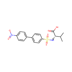 CC(C)[C@H](NS(=O)(=O)c1ccc(-c2ccc([N+](=O)[O-])cc2)cc1)C(=O)O ZINC000013534699