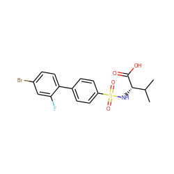 CC(C)[C@H](NS(=O)(=O)c1ccc(-c2ccc(Br)cc2F)cc1)C(=O)O ZINC000013803826