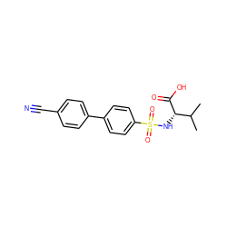 CC(C)[C@H](NS(=O)(=O)c1ccc(-c2ccc(C#N)cc2)cc1)C(=O)O ZINC000013803836