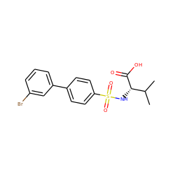 CC(C)[C@H](NS(=O)(=O)c1ccc(-c2cccc(Br)c2)cc1)C(=O)O ZINC000000578600