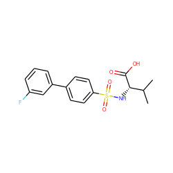 CC(C)[C@H](NS(=O)(=O)c1ccc(-c2cccc(F)c2)cc1)C(=O)O ZINC000013803824