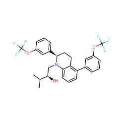 CC(C)[C@H](O)CN1c2cccc(-c3cccc(OC(F)(F)F)c3)c2CC[C@@H]1c1cccc(OC(F)(F)F)c1 ZINC000042888052