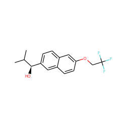 CC(C)[C@H](O)c1ccc2cc(OCC(F)(F)F)ccc2c1 ZINC000203910889