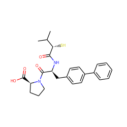 CC(C)[C@H](S)C(=O)N[C@@H](Cc1ccc(-c2ccccc2)cc1)C(=O)N1CCC[C@H]1C(=O)O ZINC000027769205