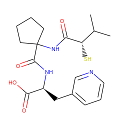 CC(C)[C@H](S)C(=O)NC1(C(=O)N[C@@H](Cc2cccnc2)C(=O)O)CCCC1 ZINC000013745106