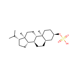 CC(C)[C@H]1CC[C@H]2[C@@H]3CC[C@@H]4C[C@H](OS(=O)(=O)O)CC[C@]4(C)[C@H]3CC[C@@]21C ZINC000473086403