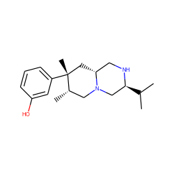 CC(C)[C@H]1CN2C[C@H](C)[C@](C)(c3cccc(O)c3)C[C@@H]2CN1 ZINC000035075247