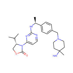 CC(C)[C@H]1COC(=O)N1c1ccnc(N[C@@H](C)c2ccc(CN3CCC(C)(N)CC3)cc2)n1 ZINC000205141454