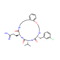 CC(C)[C@H]1NC(=O)[C@@H](Cc2cccc(Cl)c2)NCCOc2ccccc2CCCNC(=O)[C@H](CCC(=N)N)NC1=O ZINC000028823466