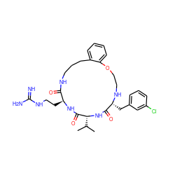 CC(C)[C@H]1NC(=O)[C@@H](Cc2cccc(Cl)c2)NCCOc2ccccc2CCCNC(=O)[C@H](CCNC(=N)N)NC1=O ZINC000028823467