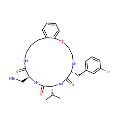 CC(C)[C@H]1NC(=O)[C@@H](Cc2cccc(Cl)c2)NCCOc2ccccc2CCCNC(=O)[C@H](CN)NC1=O ZINC000028823448