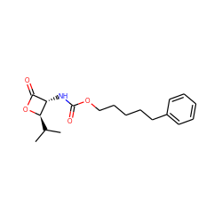 CC(C)[C@H]1OC(=O)[C@@H]1NC(=O)OCCCCCc1ccccc1 ZINC000149098227